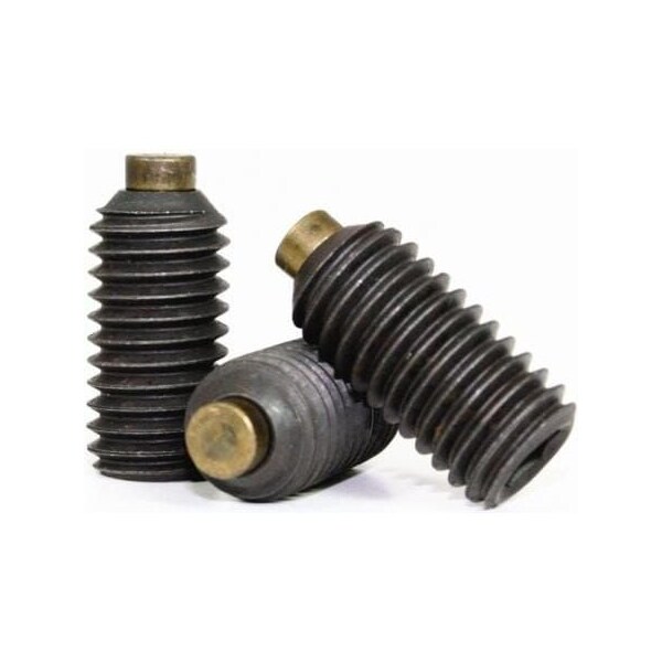 Newport Fasteners Socket Set Screw, Brass Tip, 10-24 x 1/2", Alloy Steel, Black Oxide, Hex Socket , 100PK 998089-100 - main